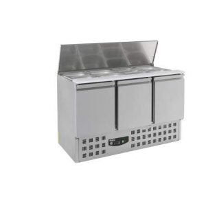 Saladette inox réfrigérée couvercle 3 portes