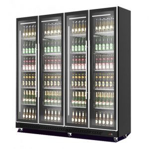 Armoire réfrigérée vitrée noir 4 portes 1608 litres - Combisteel
