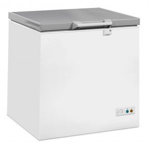 Congélateur coffre couvercle inox 202 litres