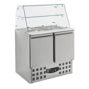 Saladette réfrigérée vitrine 2 portes