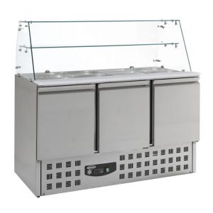 Saladette réfrigérée vitrine 3 portes