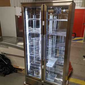Réfrigérateur vitrée inox 2 portes 458 litres
