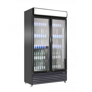 Armoire réfrigérée vitrée 2 portes Noir 780 litres