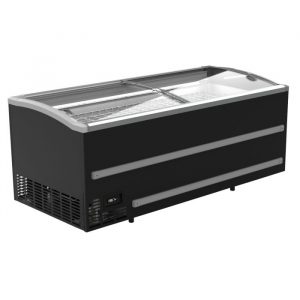 Congélateur bahut vitré noir 2m10