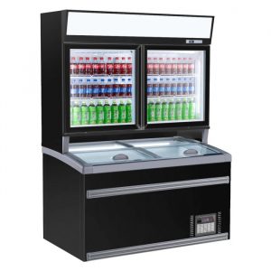 Congélateur supermarche noir 1m45