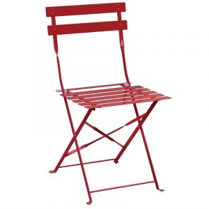 Lot de 2 chaises de terrasse en acier rouge