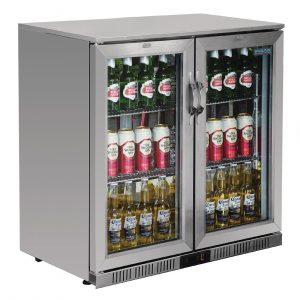 Arrière bar 2 portes inox 208 litres