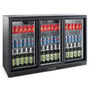 Arrière bar réfrigéré 3 portes coulissantes 320 litres