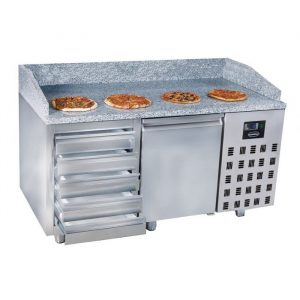 Table de préparation pour pizza 1 porte 5 tiroirs