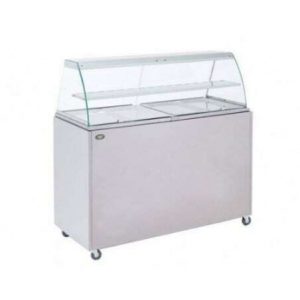 Meuble vitrine chauffante Bain marie 4 bacs