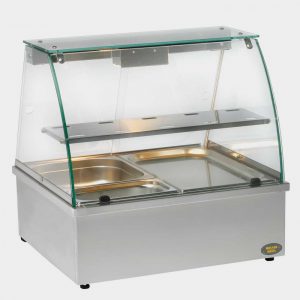 Vitrine chauffante Bain marie 2 bacs