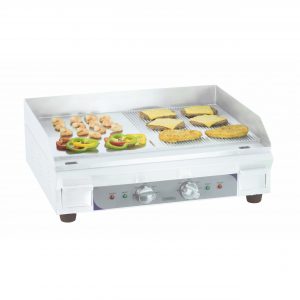 Plaque à snacker Acier électrique Premium 1/2 rainuré 1/2 lisse