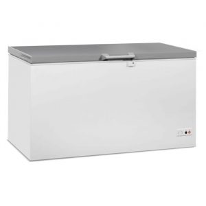 Congélateur coffre couvercle inox 407 litres