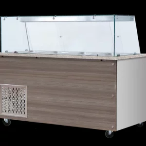 Saladette vitrine réfrigérée boisé 5 x GN1/1 3 portes