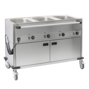 Chariot Bain-marie PROFIL 3 x Bac GN 1/1 avec soubassement chauffant