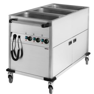 Chariot Bain-marie FACE 3 x Bac GN 1/1 avec soubassement chauffant