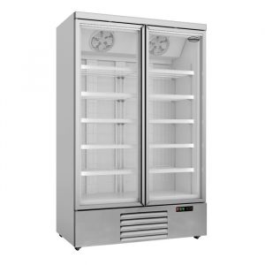 Congélateur vitrine gris 2 portes 1000 litres