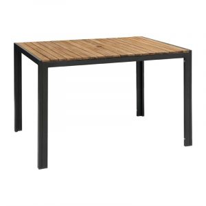 Table industrielle acier et acacia 1m20
