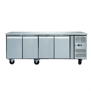 Table réfrigérée 4 portes 700 avec roues