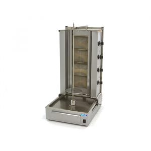 Machine à kebab doner gaz 4 brûleurs moteur bas - 70 kg de viande