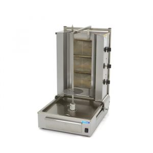 Machine à kebab doner gaz 3 brûleurs moteur bas - 40 kg de viande