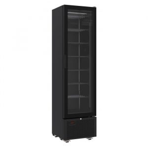 Congélateur vitré noir 1 porte 221 litres