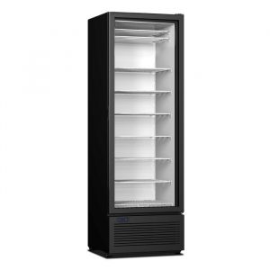 Congélateur vitré noir 1 porte 417 litres