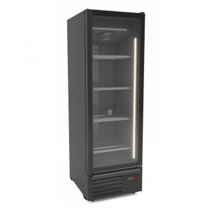 Congélateur vitré noir 1 porte 500 litres