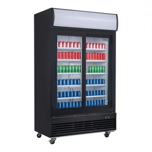 Vitrine réfrigérée positive 2 portes coulissantes 950L noire