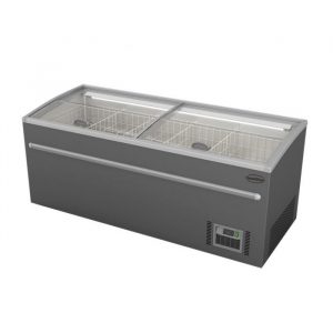 Congélateur bahut vitré gris 2100 dégivrage automatique Combisteel