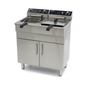 Friteuse 2x16 litres 2 paniers avec support 400v