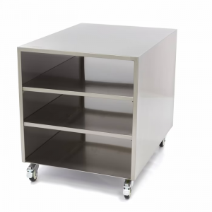 Table support sur roues en acier inoxydable - 60 x 80 cm - capacité de charge de 120 kg