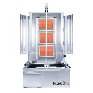 Machine à kebab 3 feux gaz avec volet LATEK