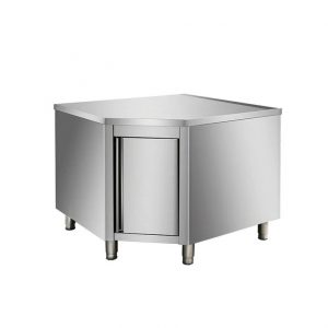 Meuble inox angle 1 porte battante sans dosseret 700