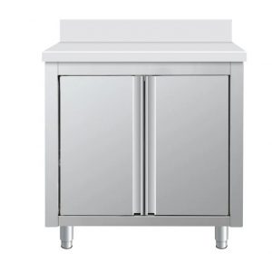 Meuble inox porte battante avec dosseret 600
