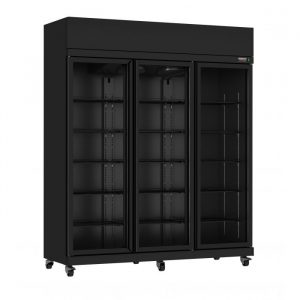 Armoire réfrigérée professionnelle 3 portes vitrées noire 1180L – Froid ventilé – Combisteel 7455.3155