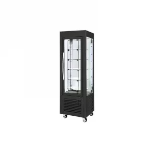 Vitrine pâtissière positive ventilée noir – plateaux tournants - 360 litres