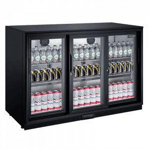 Arrière bar réfrigéré 3 portes coulissantes 289 litres