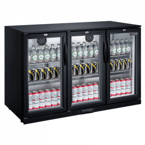 Arrière bar réfrigéré 3 portes battantes 289 litres